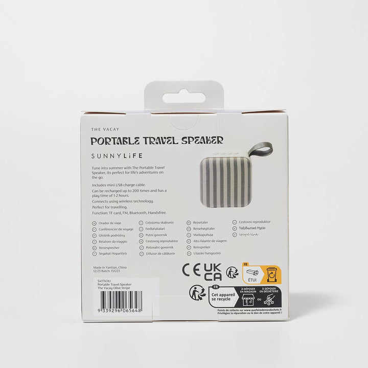 Altavoz de viaje portátil The Vacay Olive Stripe