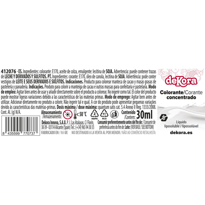 COLORANTE CONCENTRADO BLANCO LIQ. LIPOSOLUBLE 30ML