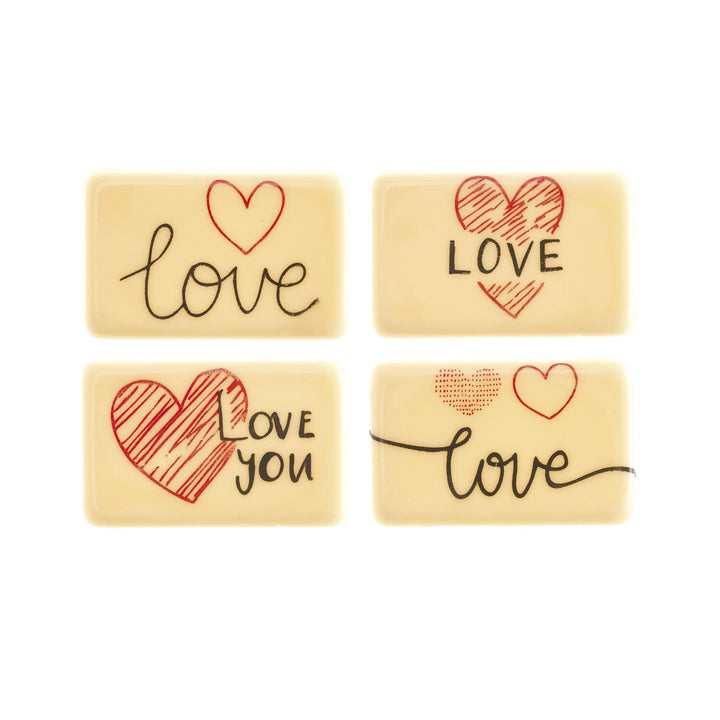 MINI PLACAS RECTANGULARES DE CHOCOLATE BLANCO 38X24MM