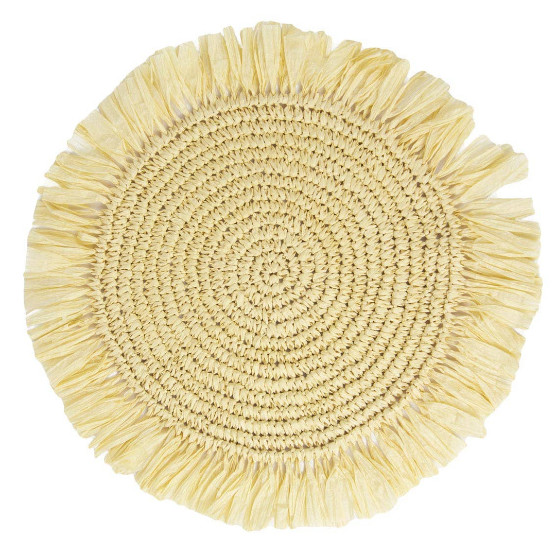Manteles individuales de rafia color crema | Paquete de 2 | Decoración de mesa |