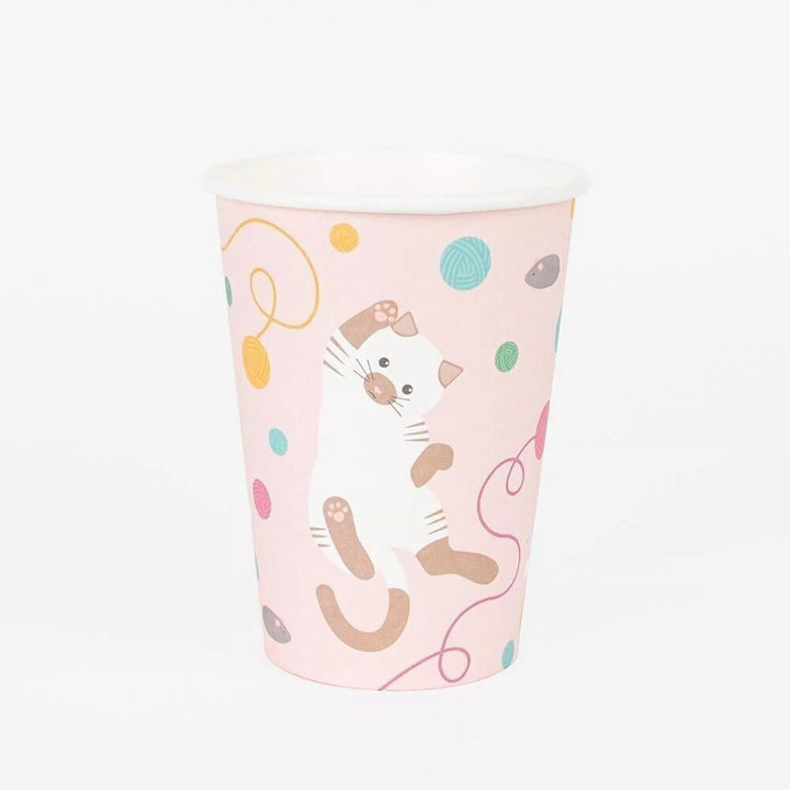 8 vasos de papel: gato