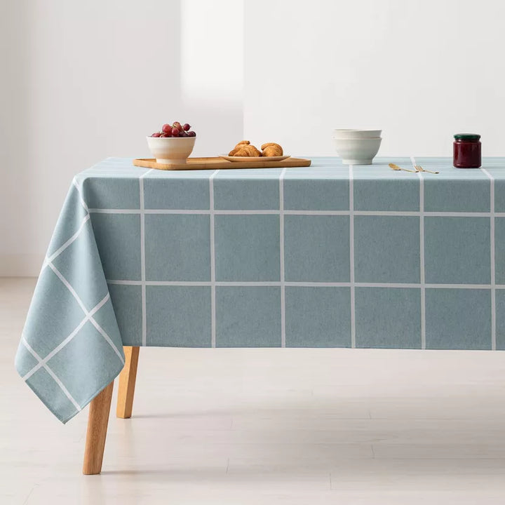 Mantel antimanchas jacquard, impermeable, tacto tela, algodón FRAME - • 140x200 cm