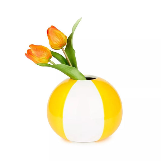 Florero,Beach Ball,amarillo,cerámica,14 cm