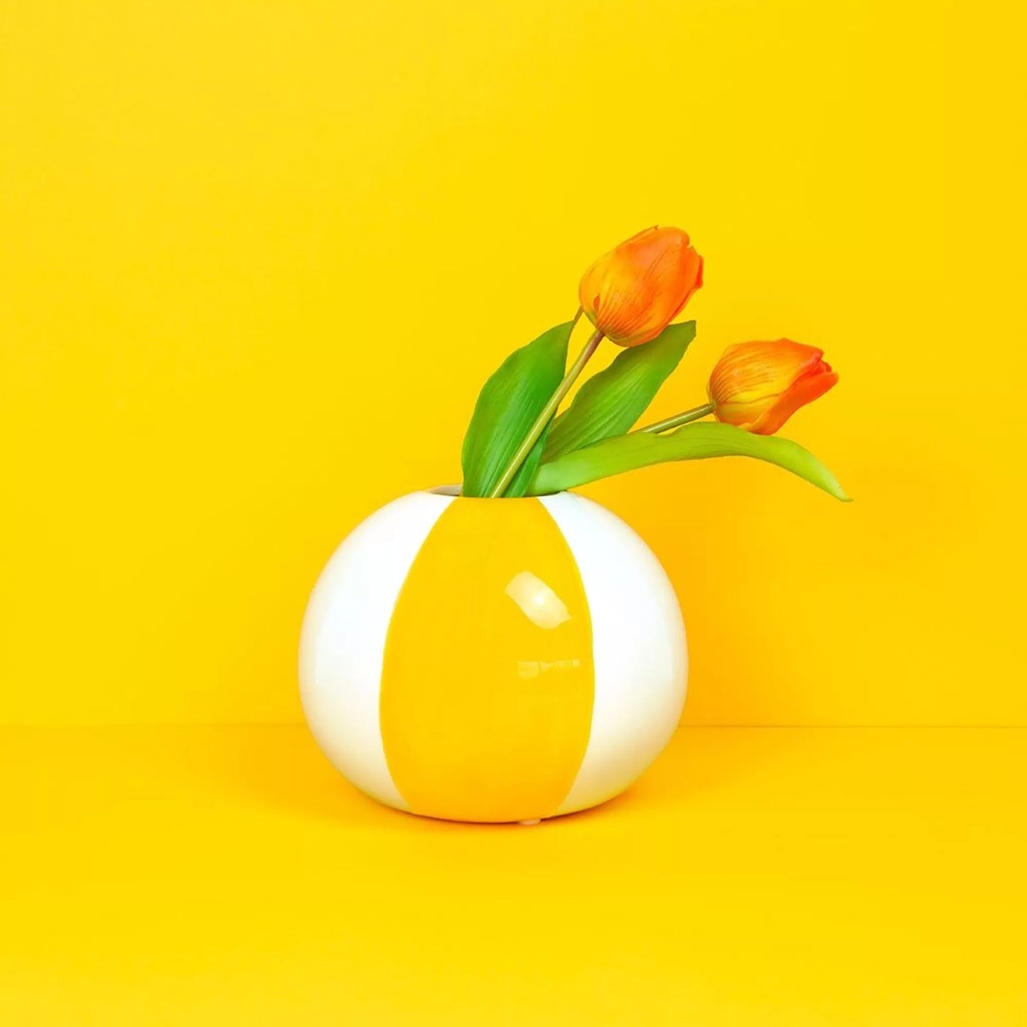 Florero,Beach Ball,amarillo,cerámica,14 cm