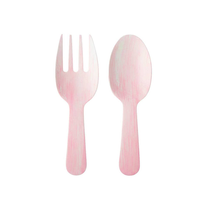 Servidores de ensalada de melamina rosa 27x9,5x1 cm