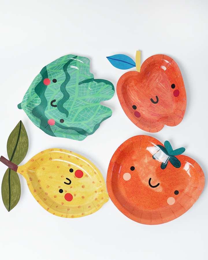 Platos de Postre de Frutas y Verduras (x12) - Colección Pequeño Chef