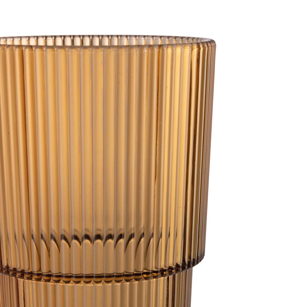 Vaso apilable de plástico (PS), 420 ml, en tonos chocolate