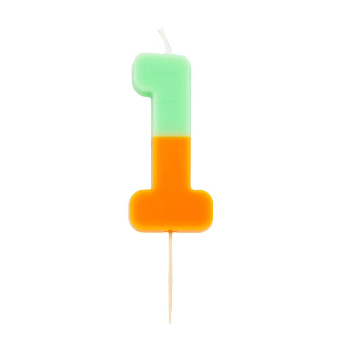 Vela número 1 de cumpleaños de 2 tonos, naranja degradado