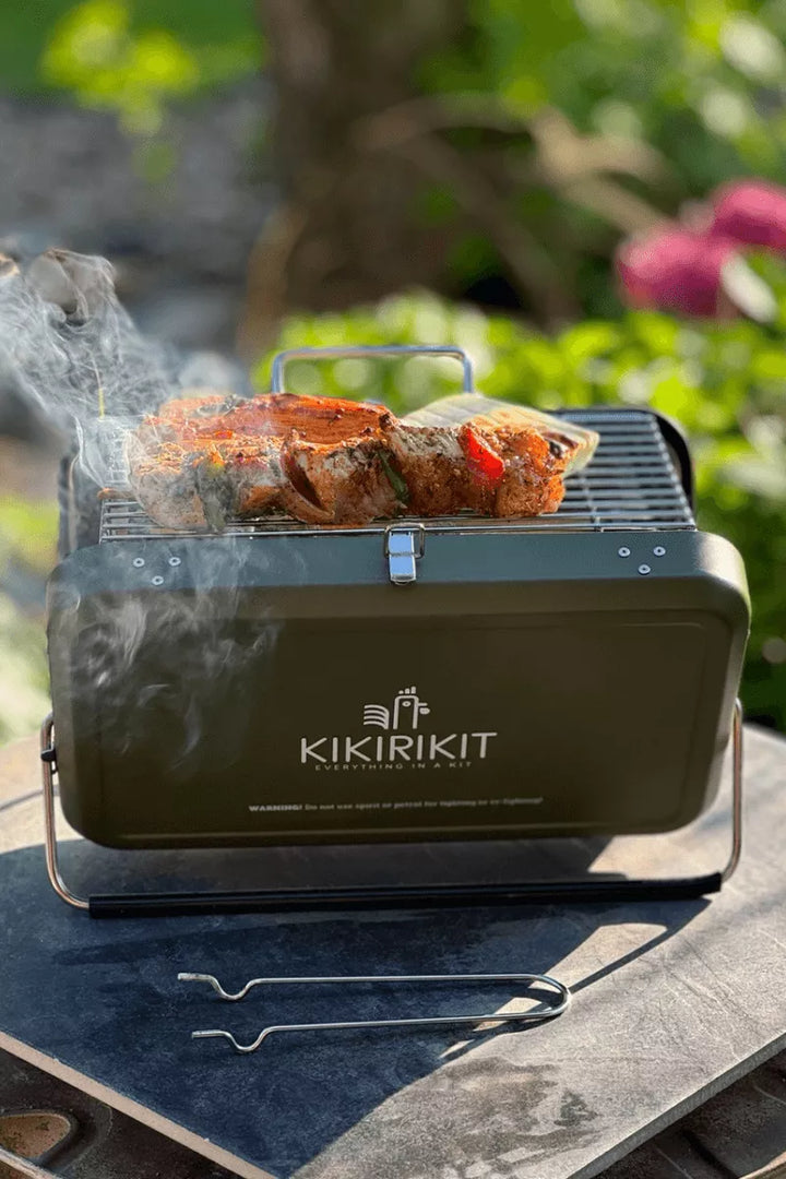 Barbacoa Portátil Plegable de Carbón - Verde Caza