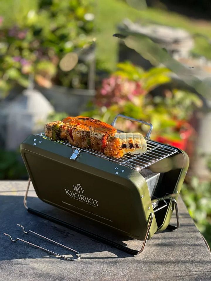 Barbacoa Portátil Plegable de Carbón - Verde Caza