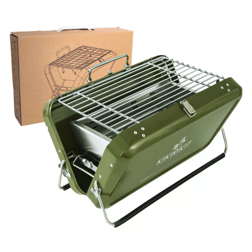 Barbacoa Portátil Plegable de Carbón - Verde Caza