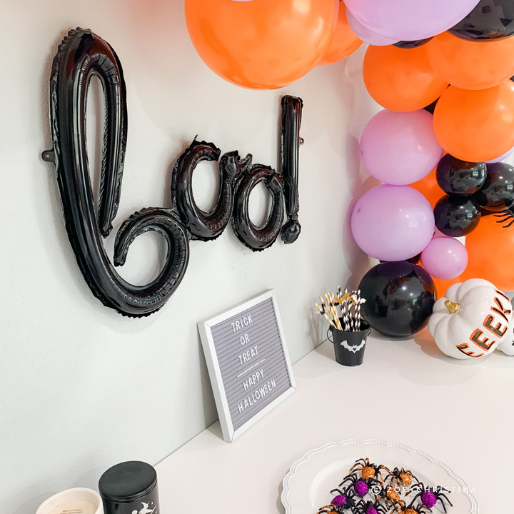 ¡abucheo! Globo con letras de aluminio, perfecto para decoración de Halloween