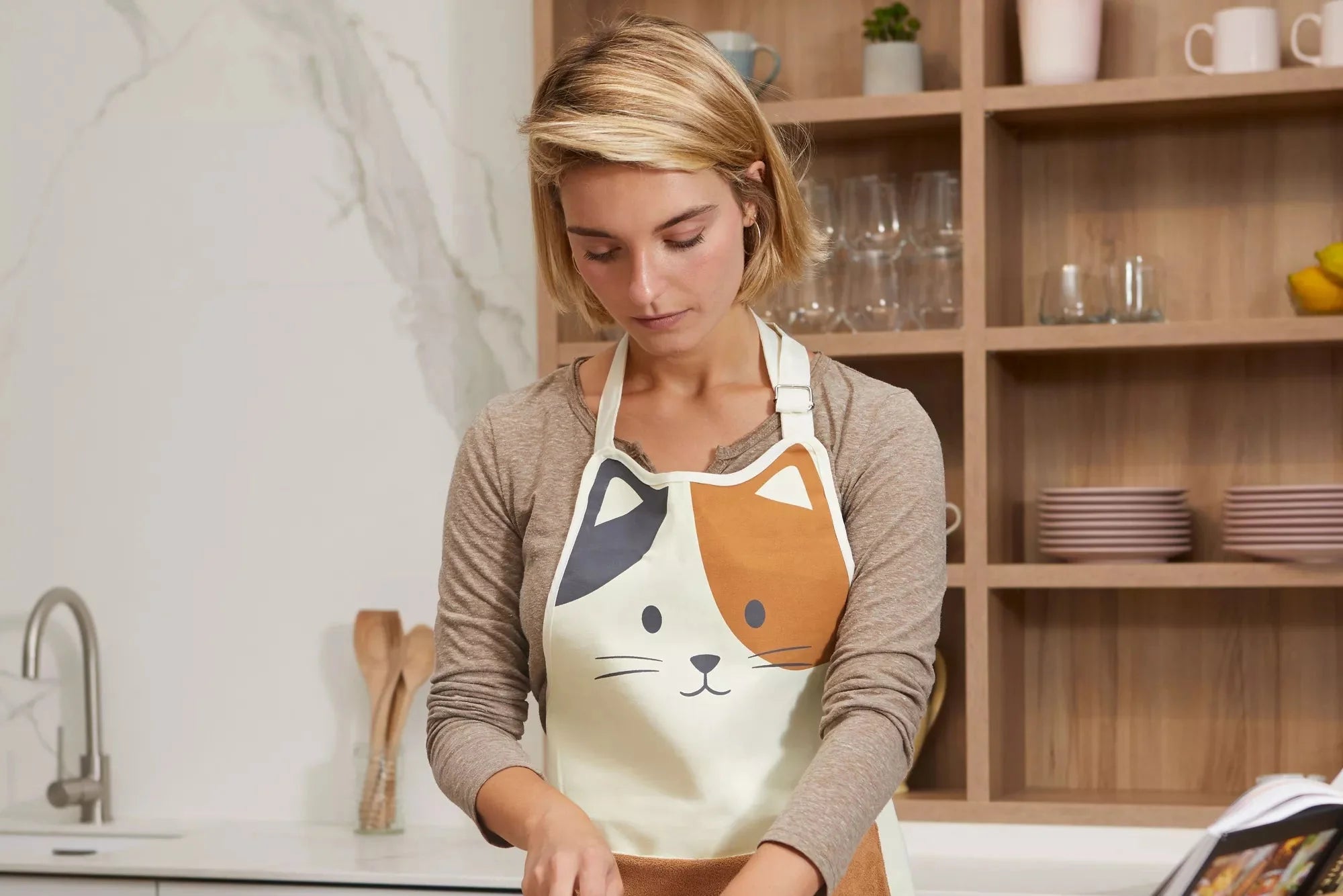 Delantal,Kitty Calico,80 cm,poliéster