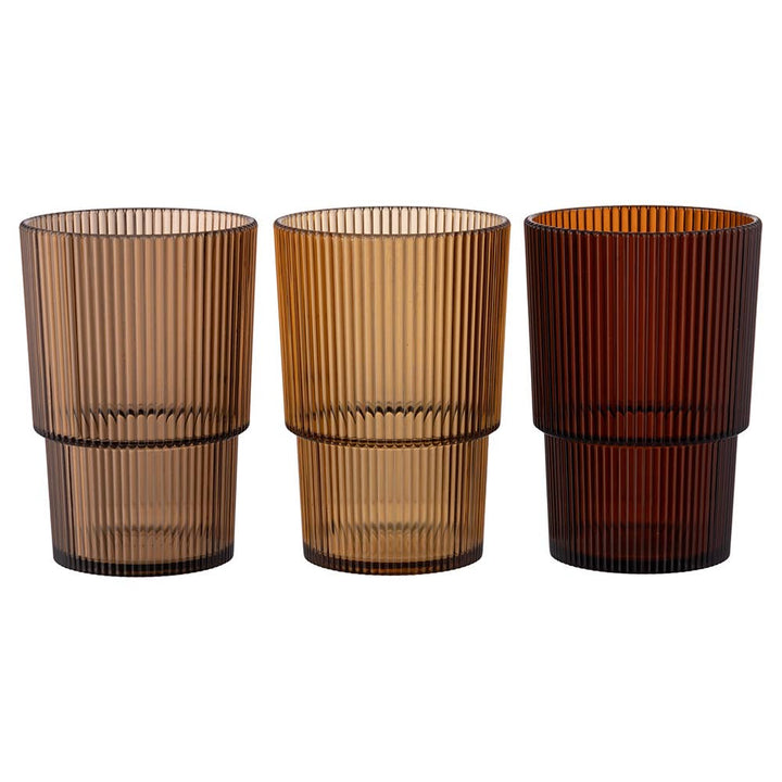 Vaso apilable de plástico (PS), 420 ml, en tonos chocolate