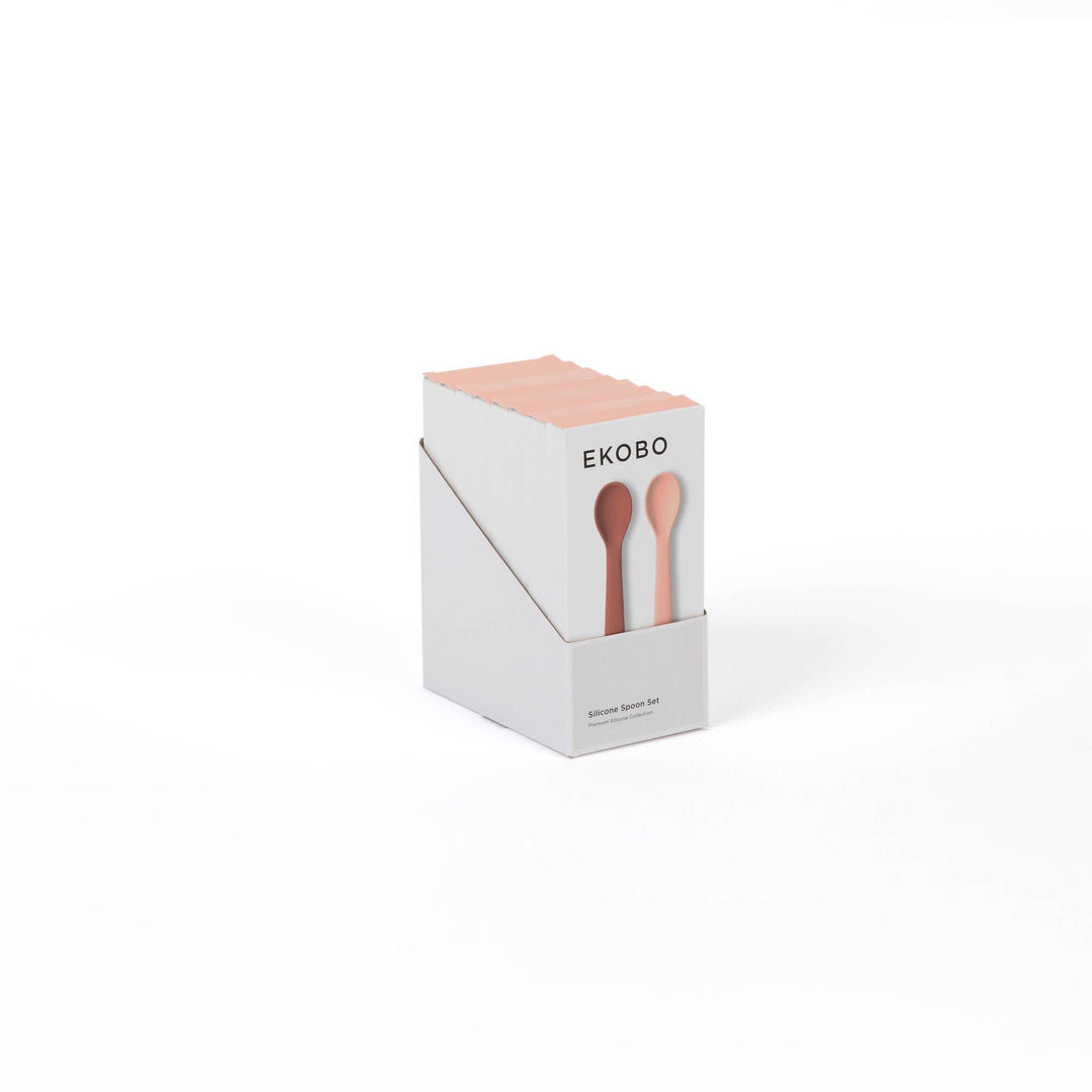 Set de 2 cucharas de silicona - tonos blush y terracota
