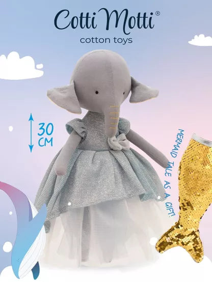 Peluche de algodón de Cotti Motti - Ali el elefante (30 CM)