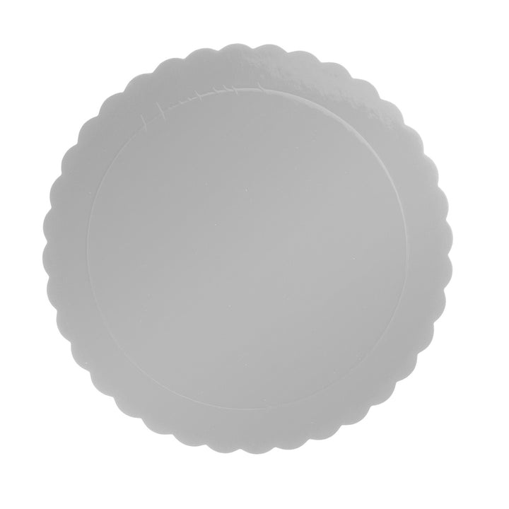 PLATO REDONDO PARA TARTA ONDULADO PLATA 3 MM 30CM