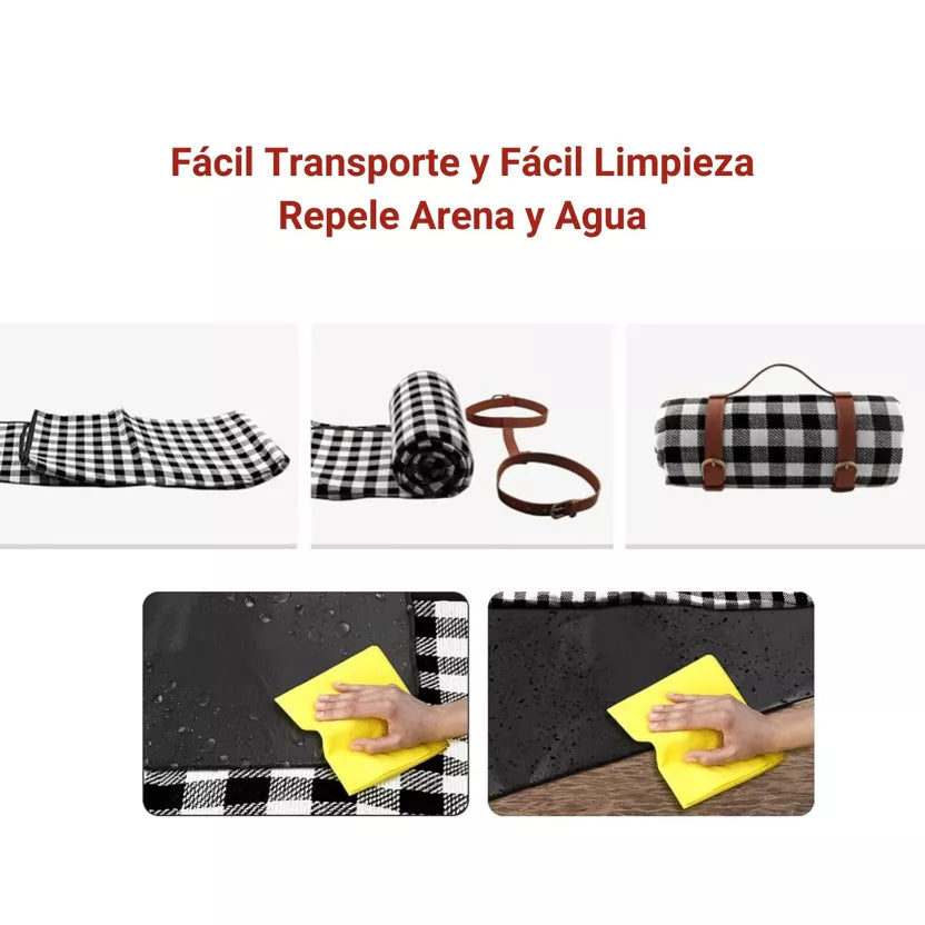 Manta de Picnic Impermeable 150 x 200 para Exteriores, Sin Arena, Manta Playa Grande, Portátil, Lavable, idek para Picnic y Camping