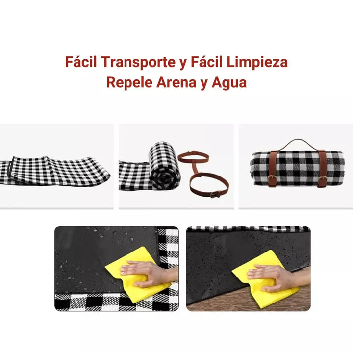 Manta de Picnic Impermeable 150 x 200 para Exteriores, Sin Arena, Manta Playa Grande, Portátil, Lavable, idek para Picnic y Camping
