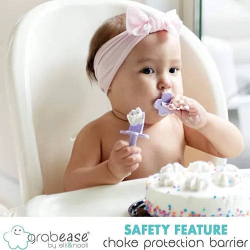 Set de cubiertos rosa ergonómicos para bebé con sistema de seguridad (Copia)