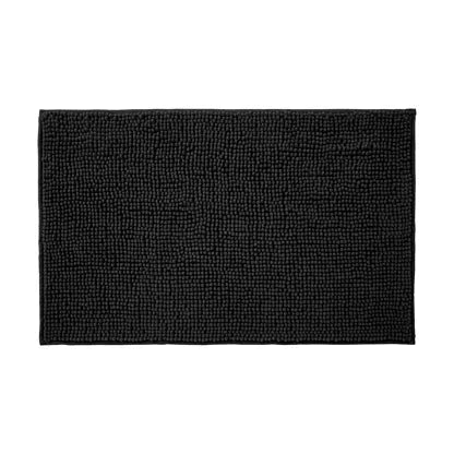 Alfombra de baño de chenilla con pompones 50*80 - COLOR NEGRO