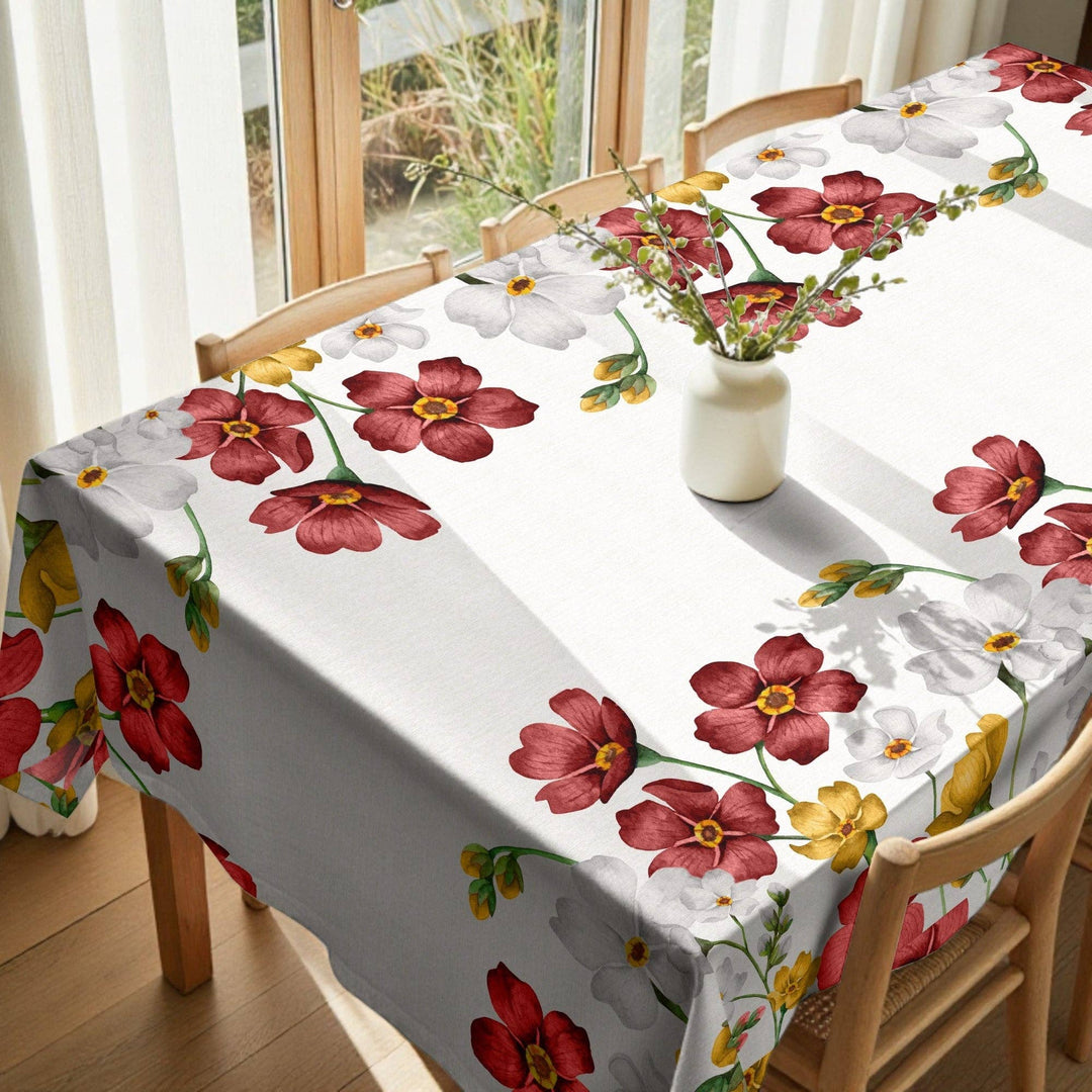 Mantel de tela Big Flowers 2 Rojo 220*155 CM