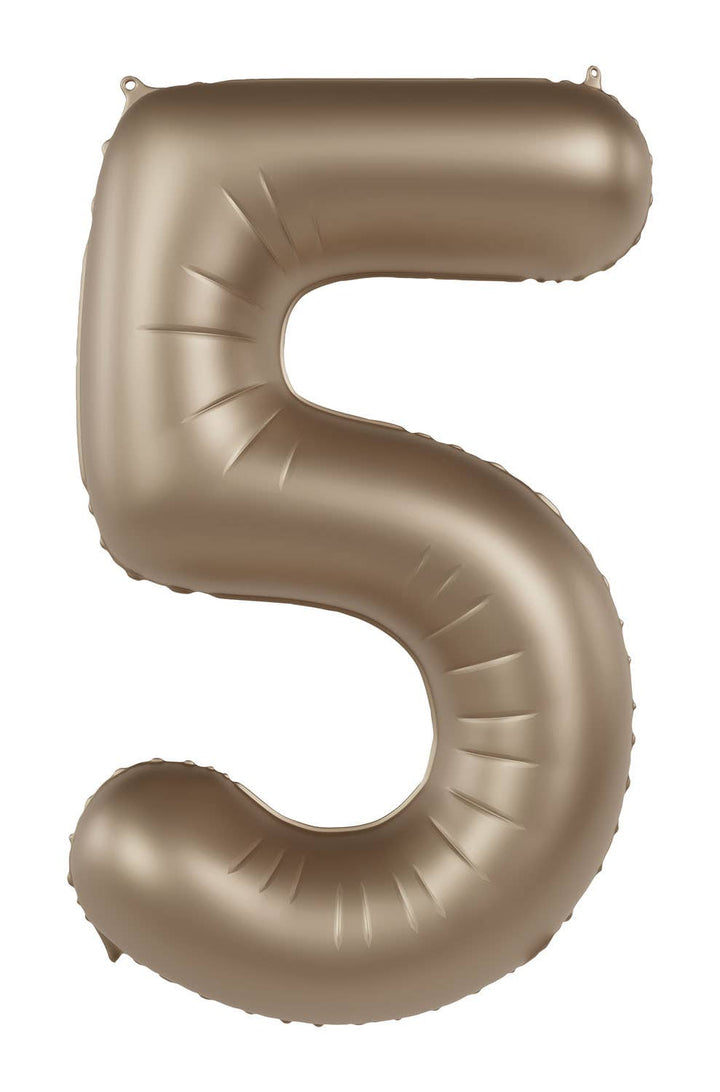 Globo de aluminio número 0, dorado claro, satinado brillante, 86 cm