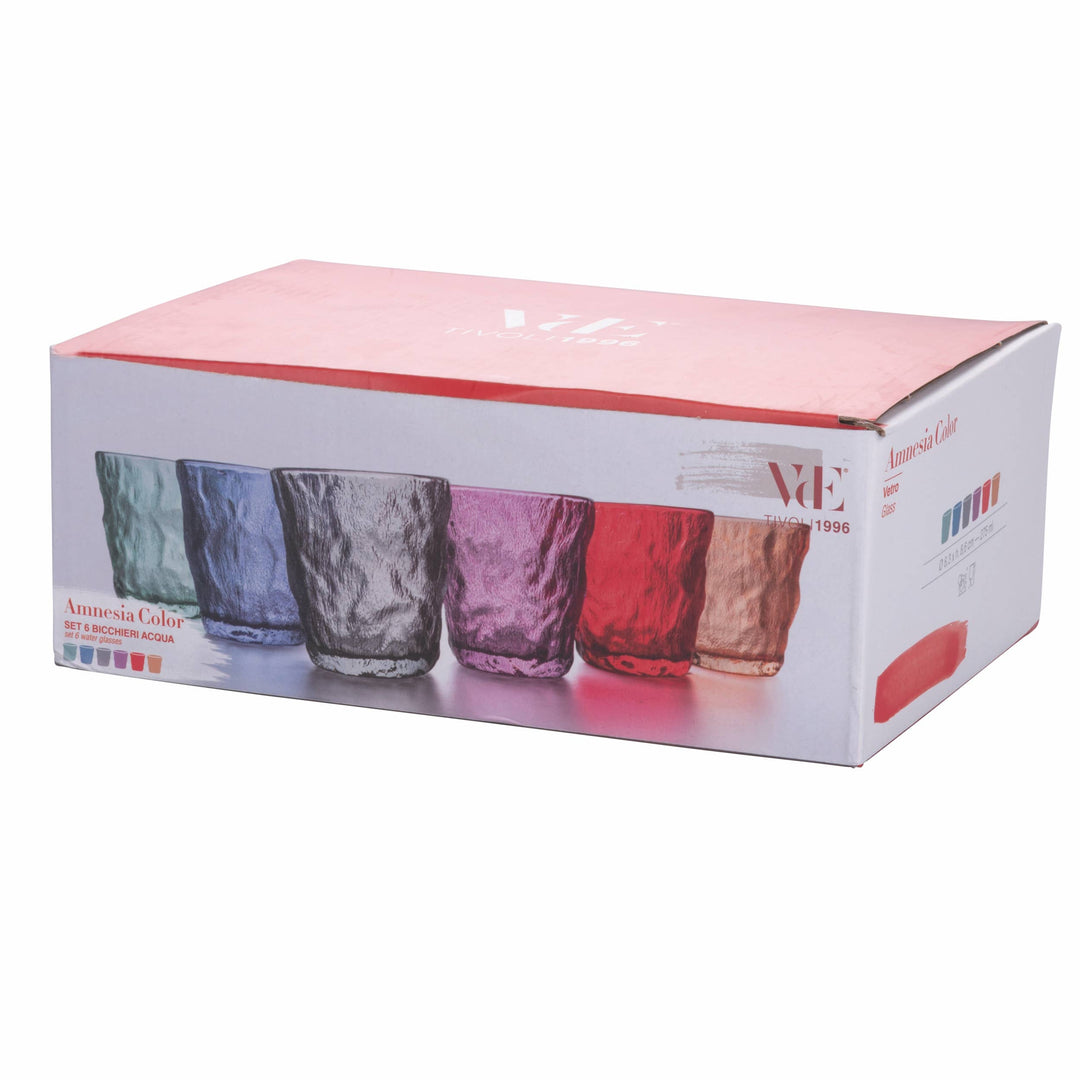 Set de 6 vasos Amnesia de colores, 275 ml