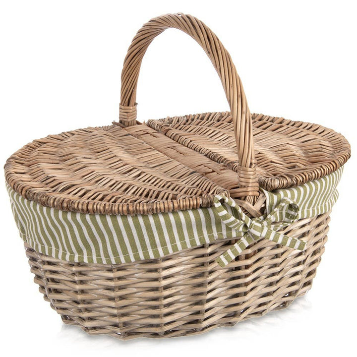Cesta de picnic de mimbre cerrada 42 x 32 x 35 cm