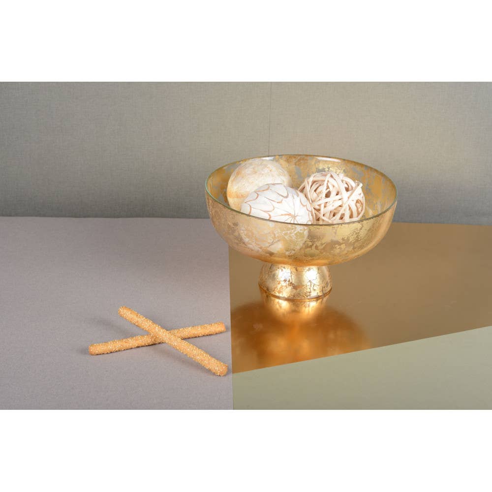 Frutero Copa dorada con pie 27x27x9cm