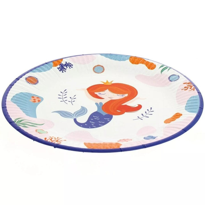 6 platos de coral sirena - reciclables