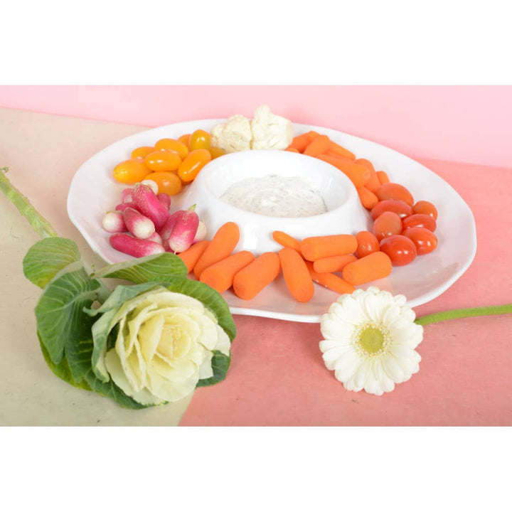 Plato aperitivo blanco en melamina 35x35x3cm