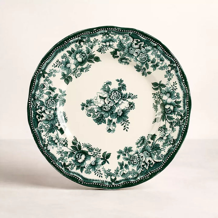 Plato llano de porcelana verde FAUSTINE de 26 cm
