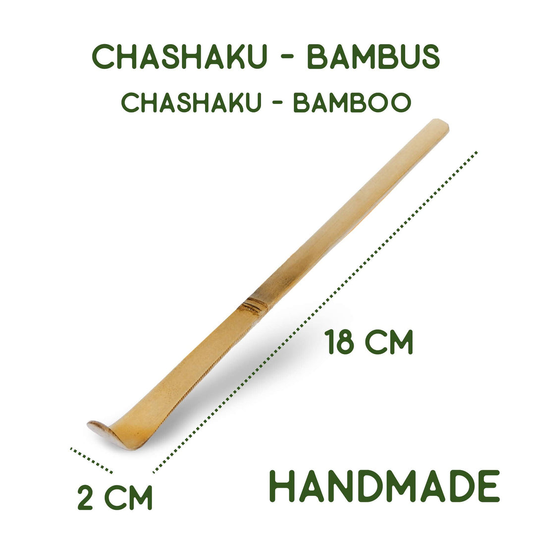 Cuchara chashaku de bambú blanco para matcha