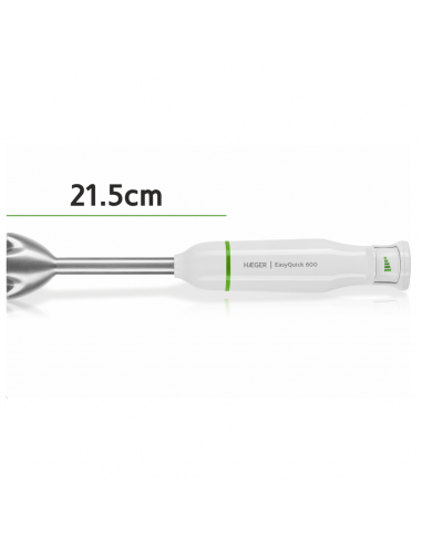 Batidora de mano HAEGER Easyquick 600 - 600 W, brazo y cuchillas en acero inoxidable