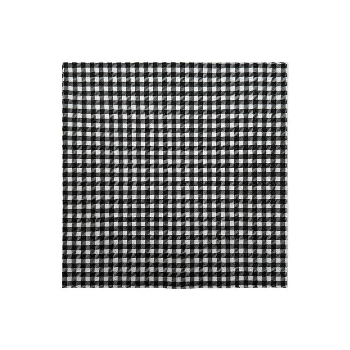 Juego de 20 servilletas de papel de cuadros vichy negros