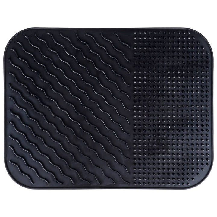 Alfombrilla de secado para platos de silicona negra 34 x 26,5 cm 229241