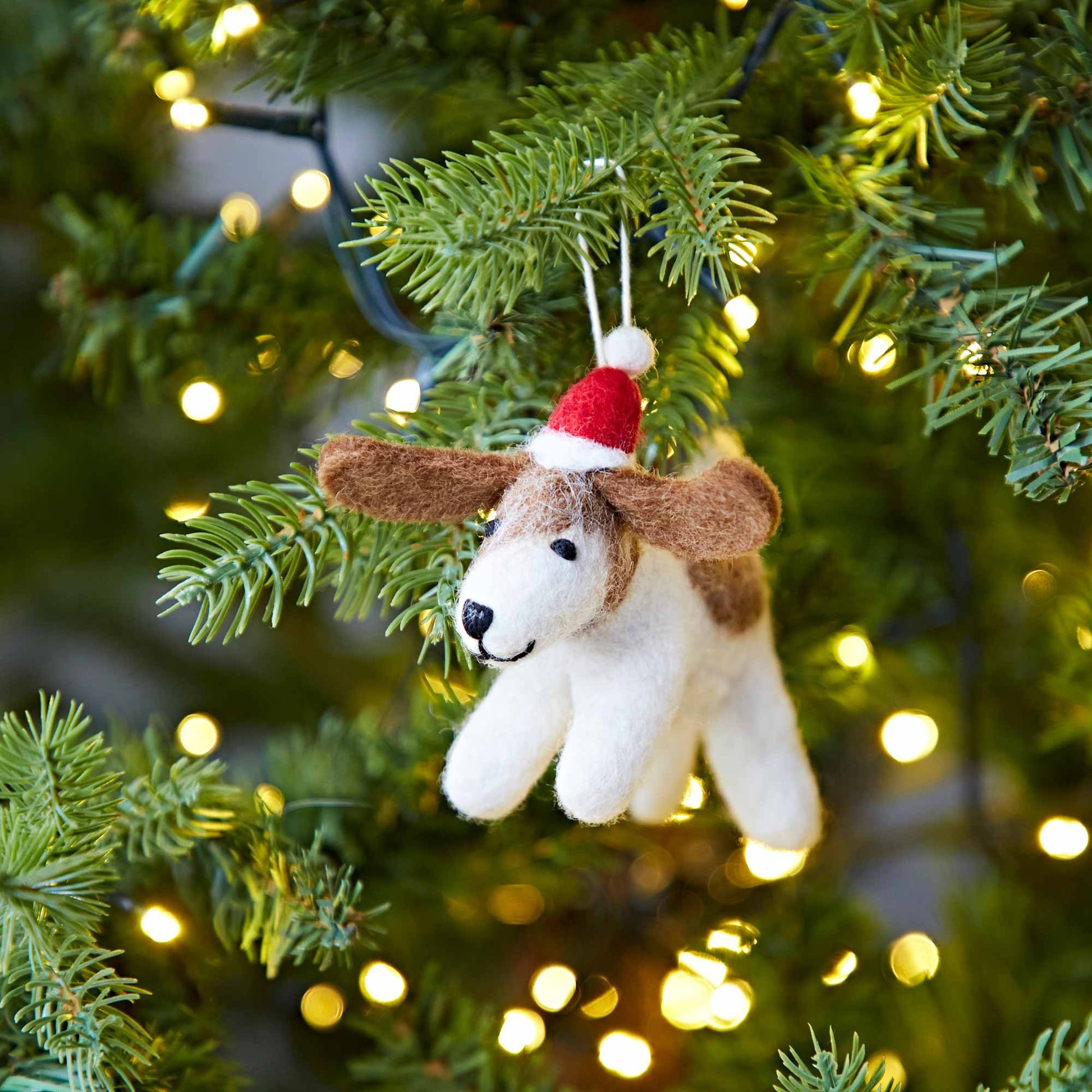 Decoración navideña de felt Fido Dog
