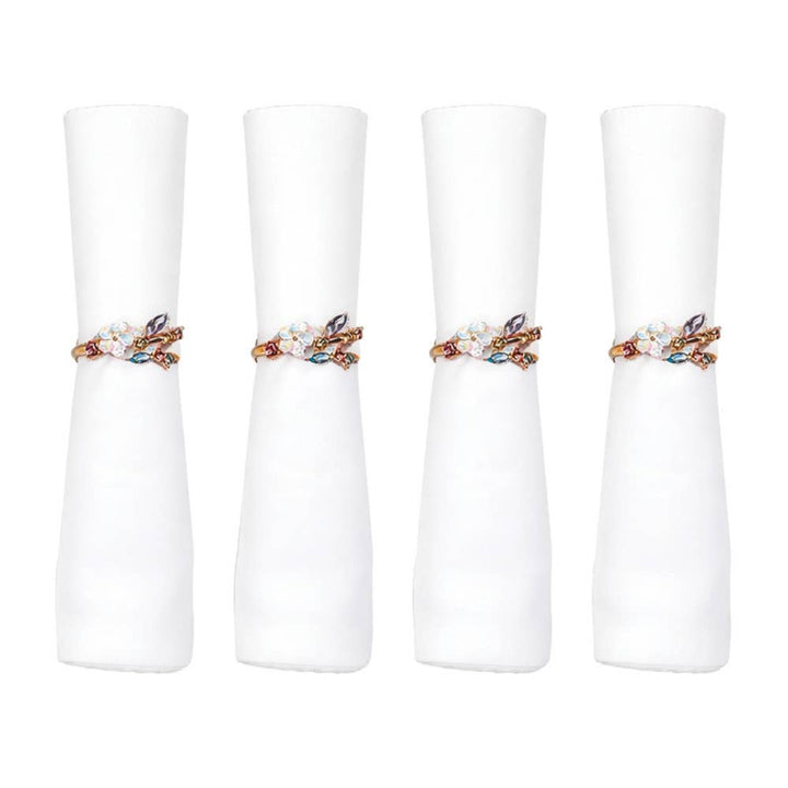 Set de 4 servilleteros con diseño cristales
