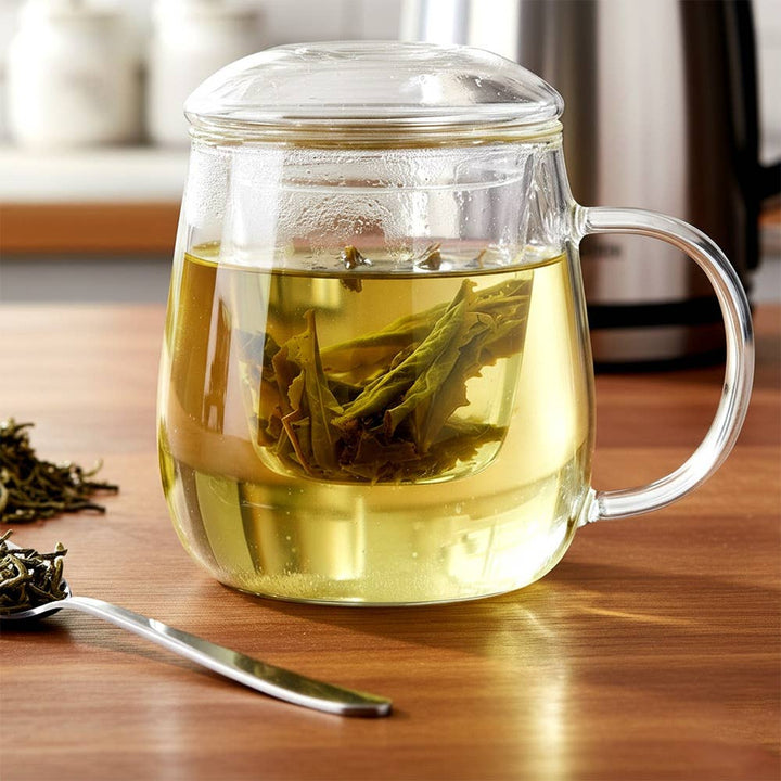 Taza con infusor y tapa de cristal 400 ml 139816
