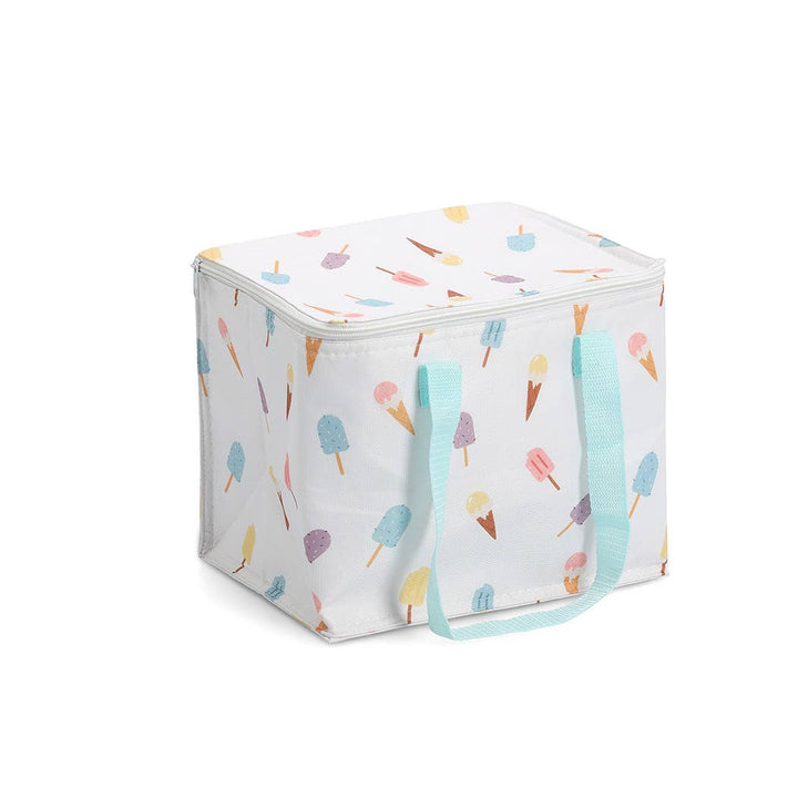 Nevera portátil "Helado", poliéster/plástico, blanco
