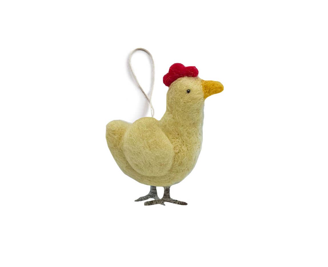 Adornos, gallina, amarillo