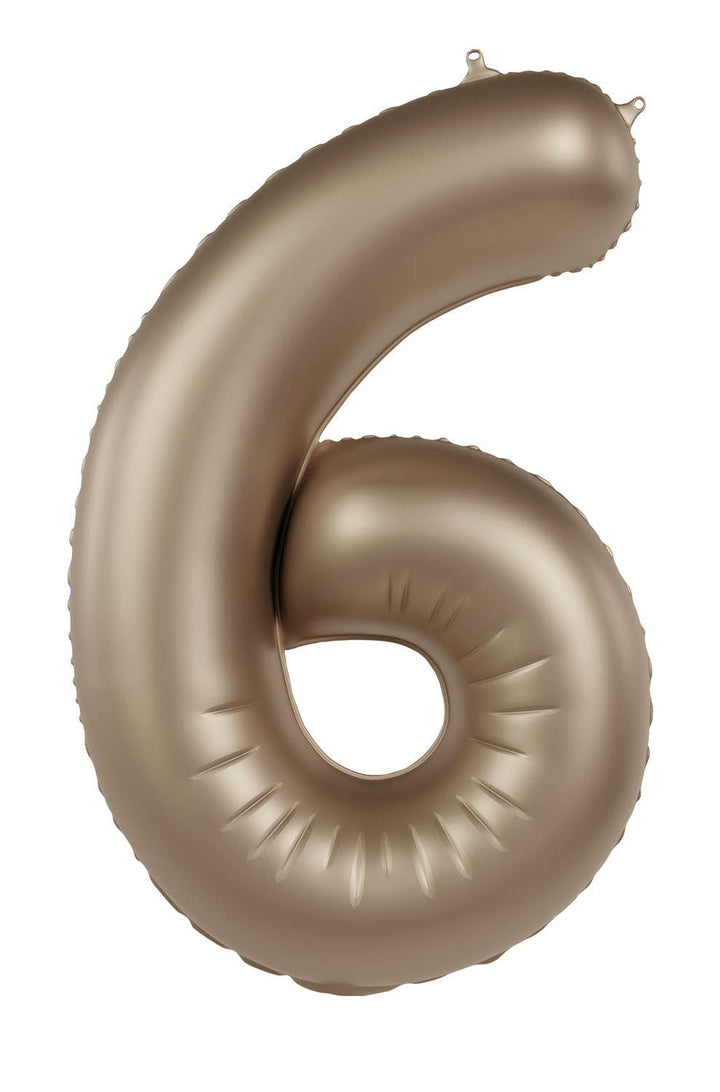 Globo de aluminio número 0, dorado claro, satinado brillante, 86 cm