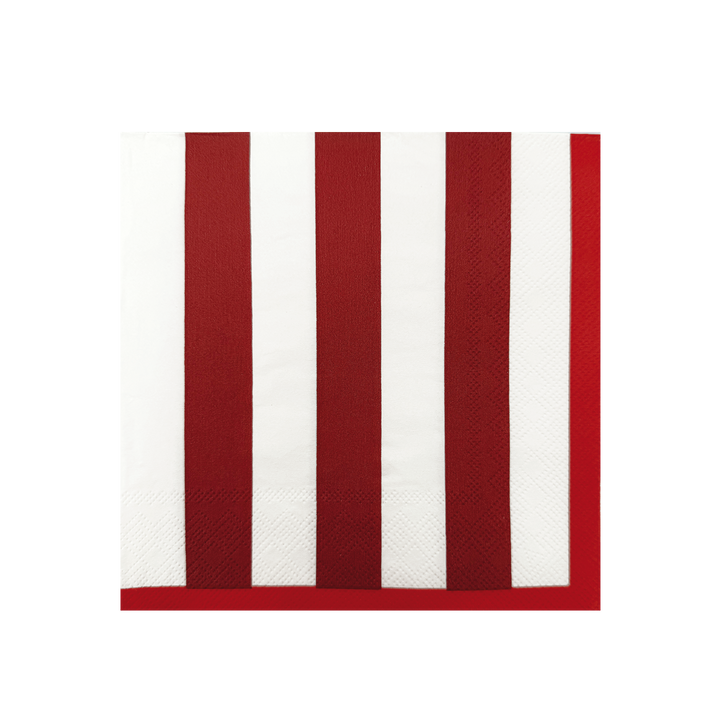 Servilleta de papel a rayas rojas x20