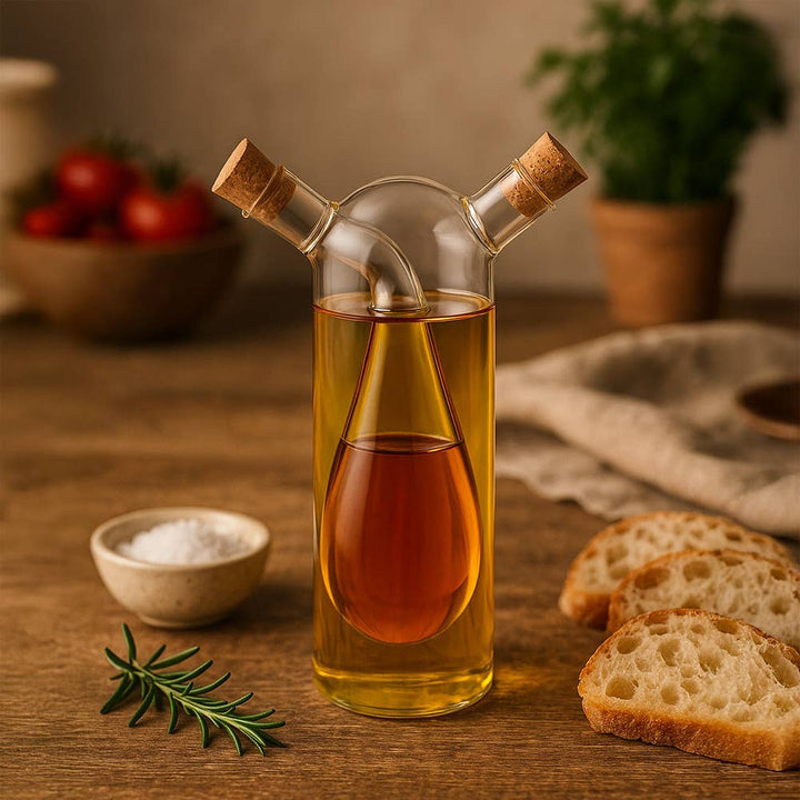 Botella de vidrio para aceite y vinagre de 340 ml y 90 ml