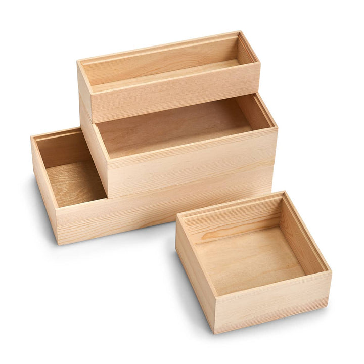 Caja organizadora de madera de pino