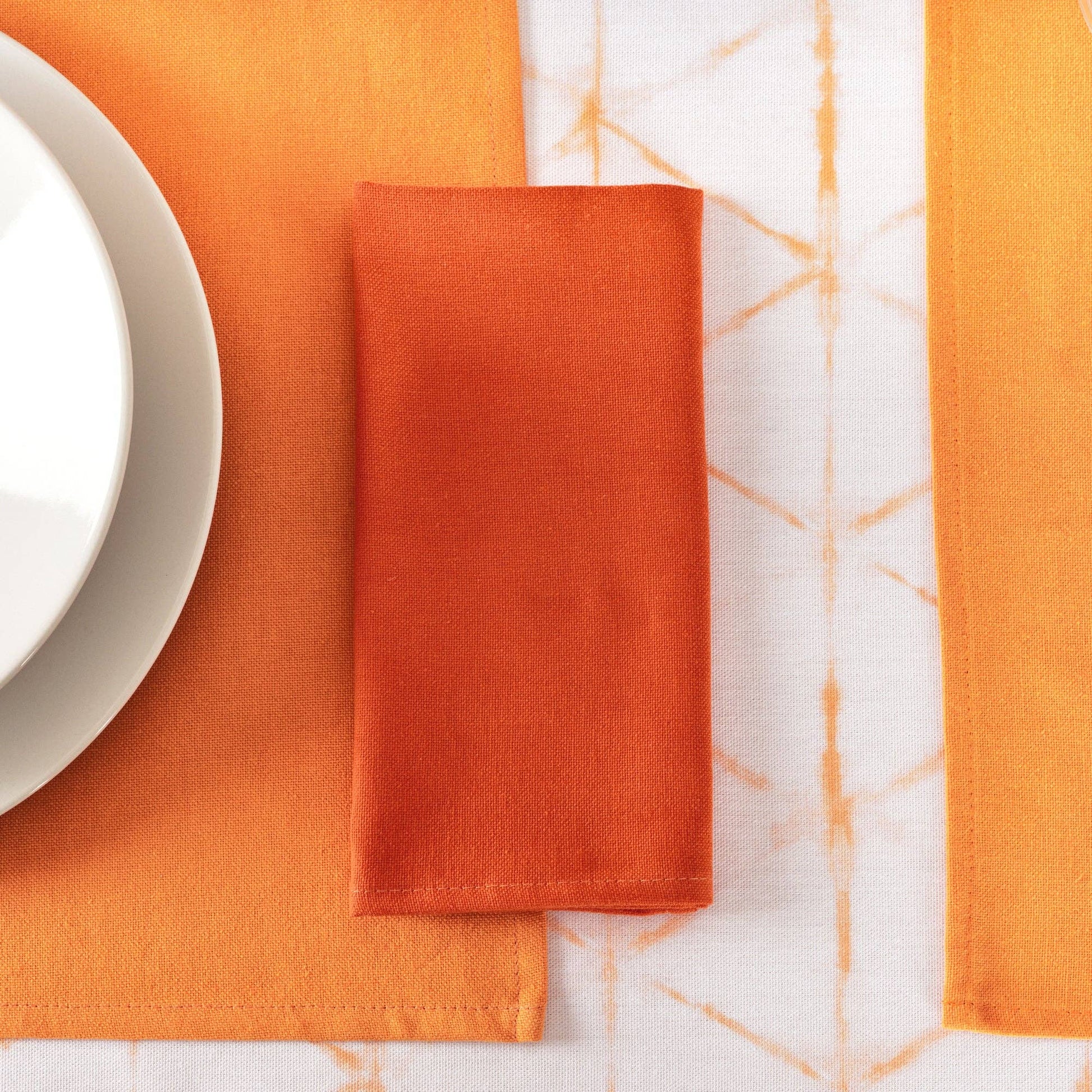 Pack 2 ud. servilletas liso Lino 100% Naranja Oscuro