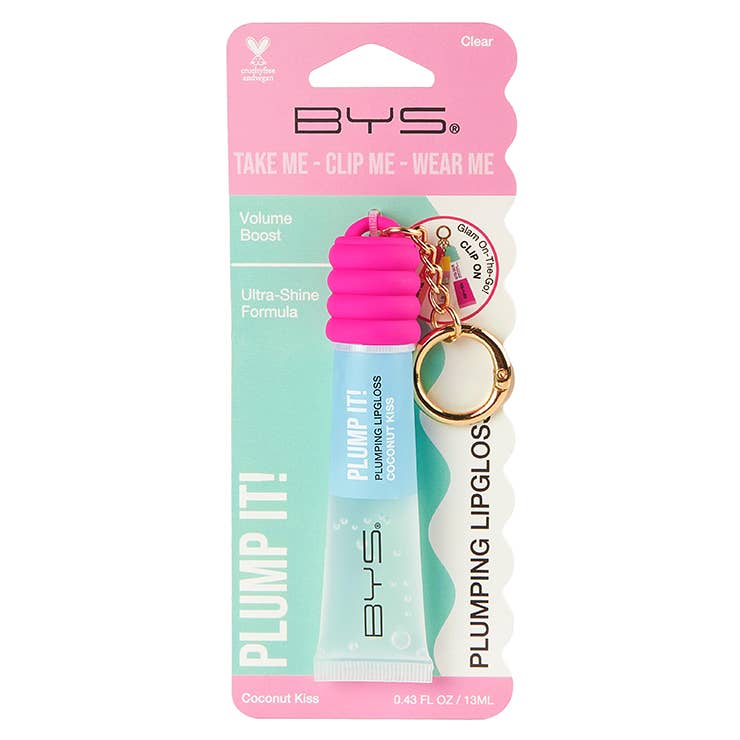 BYS Brillo de Labios Voluminizador &amp; Llavero Usable Beso de Coco