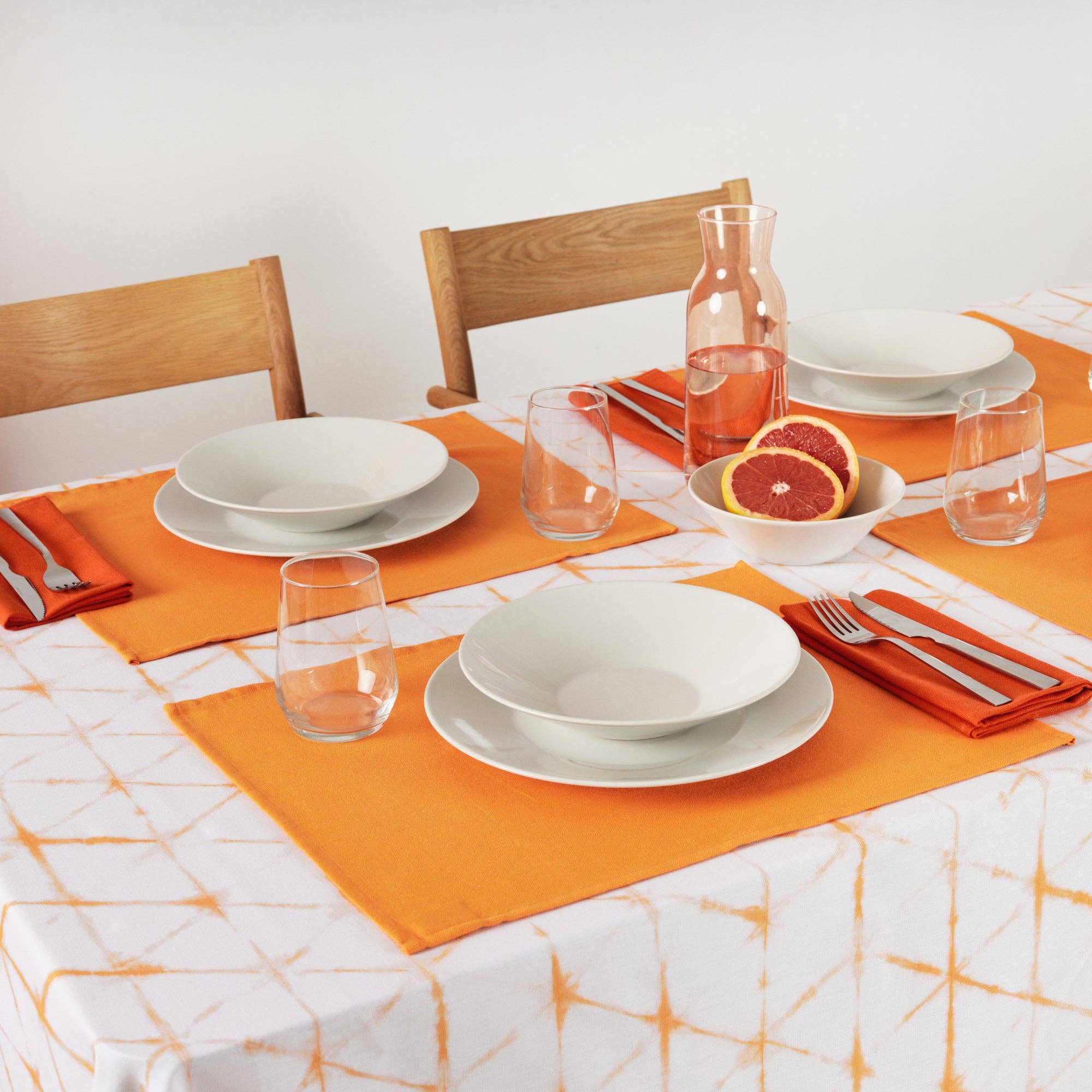 Pack 2 ud. servilletas liso Lino 100% Naranja Oscuro