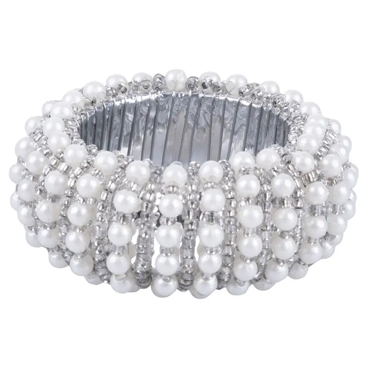 SERVILLETERO PLATA/PERLAS REDONDO